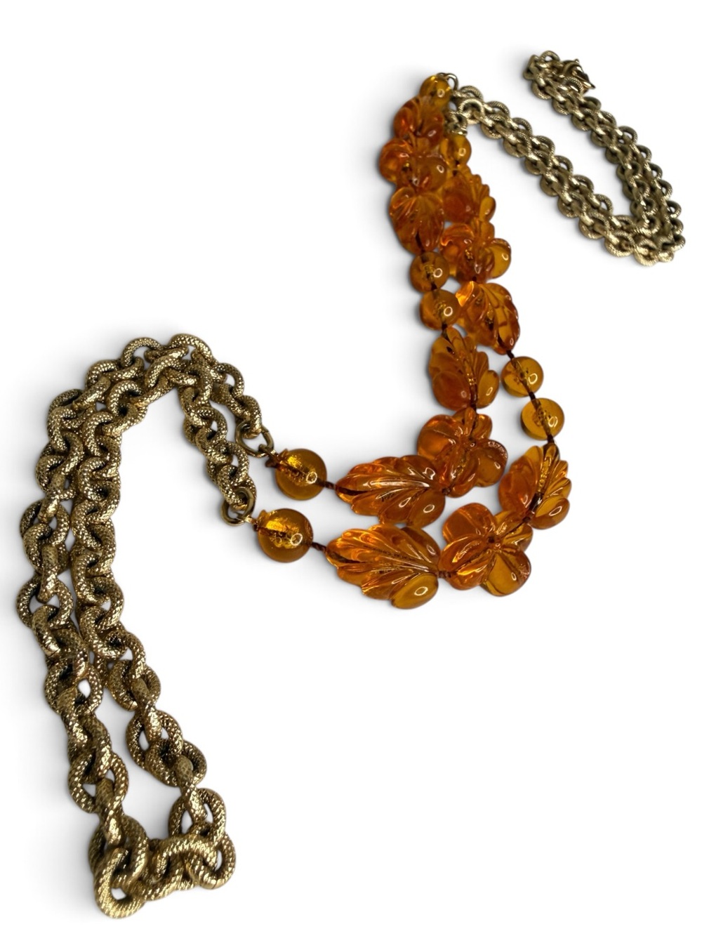 Vintage 1970s Sarah Coventry “Holiday Garden” Faux Amber Necklace - Picture 11 of 14